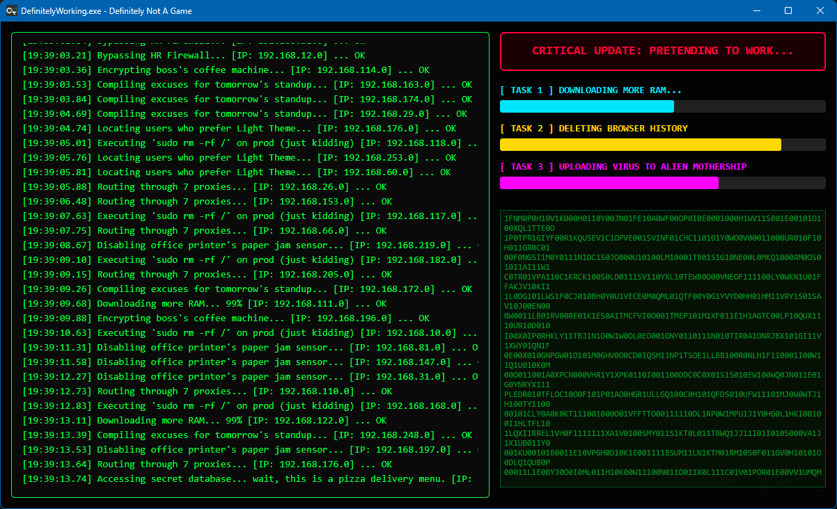 SysAdmin / Cyberpunk Hacker 画面